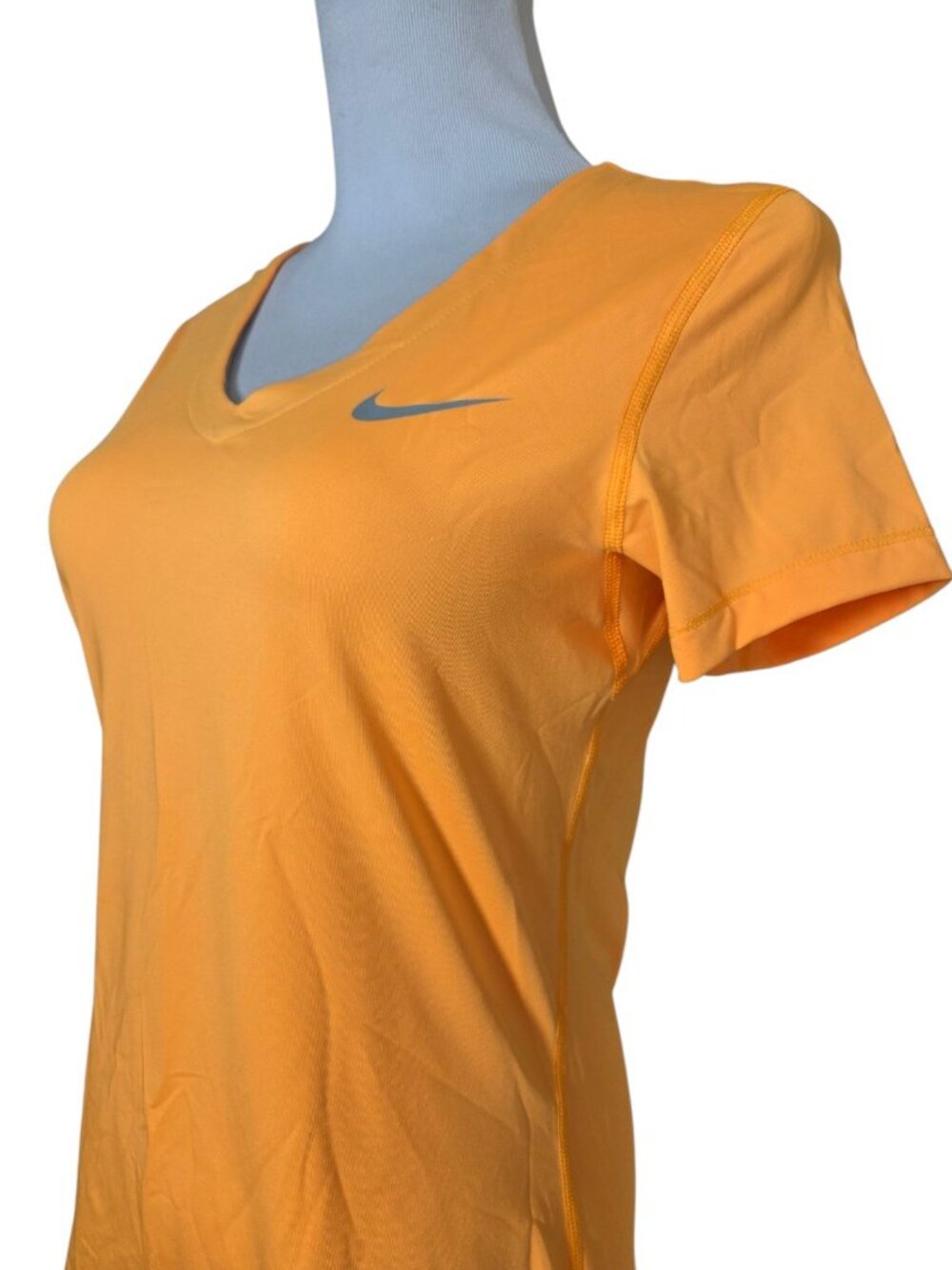 Nike Pro Dri-FIT Neon Orange V-Neck Athletic Top Medium NWOT